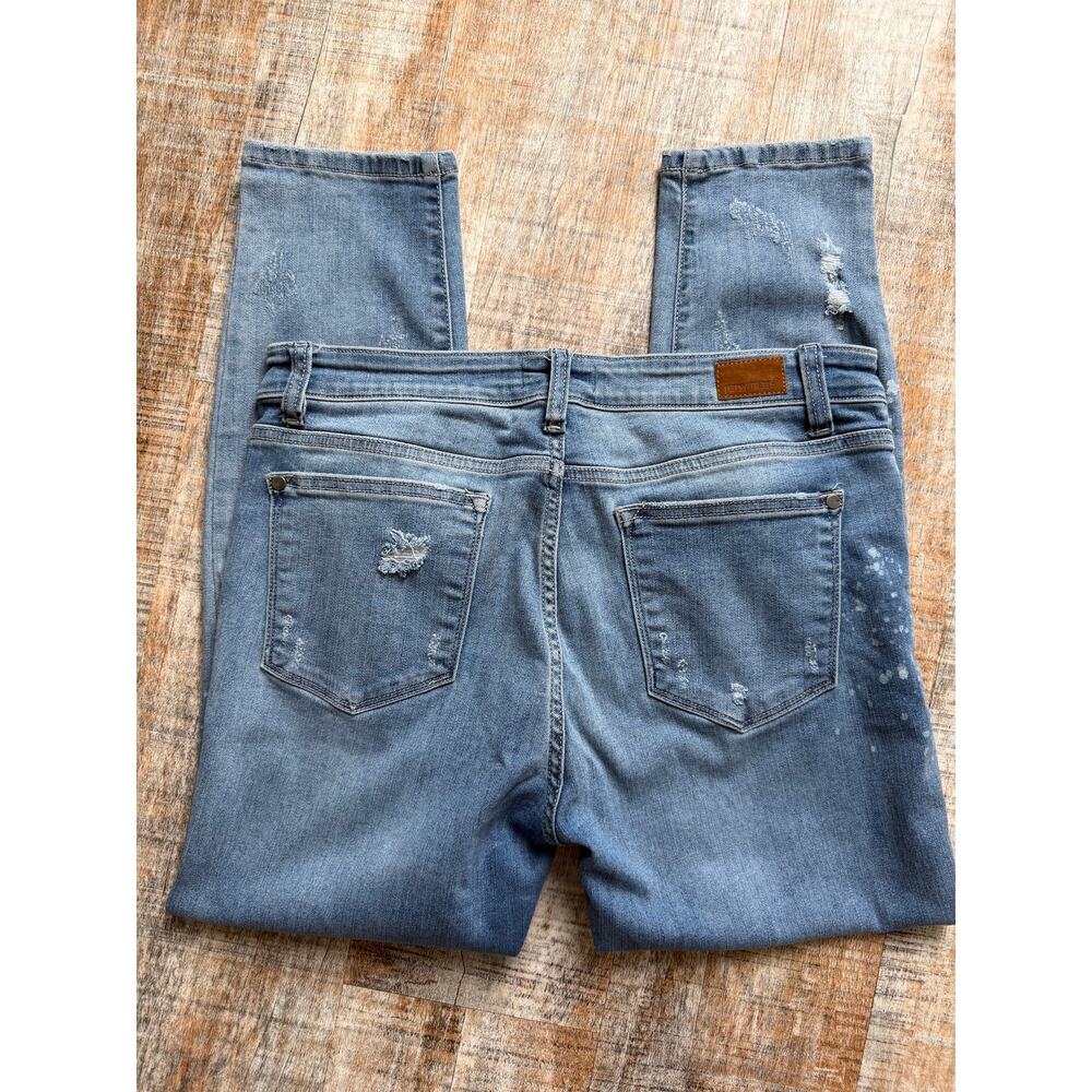 Judy Blue Mid Rise Paint Splattered Distressed Stretchy Relaxed Fit Size 15/32